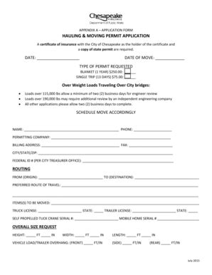 city of chesapeake hauling permits online.